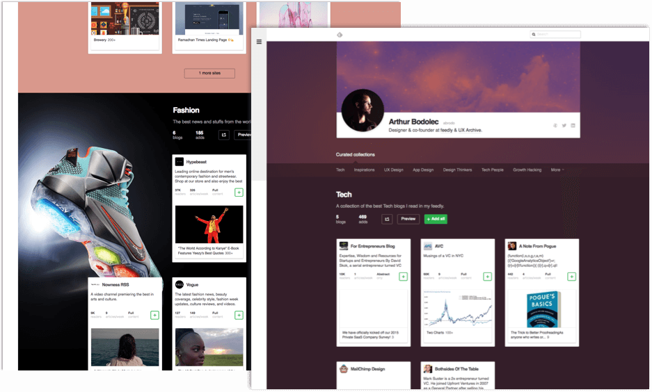 Feedly collections
